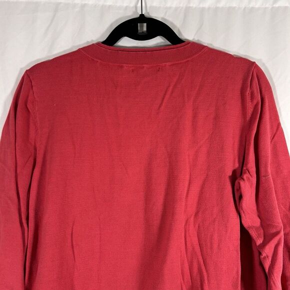 Anne Klein Sport Sweater Women's XL Red Vneck 3/4 Sleeve Cotton Blend Pullover - Picture 7 of 8